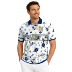 Navy Midshipmen Polo Shirt Customized Floral Pinstripe Blue White Best Selling