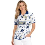 Navy Midshipmen Polo Shirt Customized Floral Pinstripe Blue White Best Selling