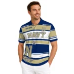 Navy Midshipmen Polo Shirt Customized Horizontal Blocks Blue Best Selling