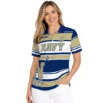 Navy Midshipmen Polo Shirt Customized Horizontal Blocks Blue Best Selling