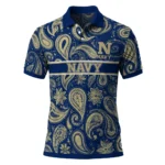 Navy Midshipmen Polo Shirt Customized Paisley Band Blue Best Selling