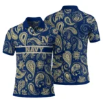 Navy Midshipmen Polo Shirt Customized Paisley Band Blue Best Selling