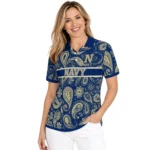 Navy Midshipmen Polo Shirt Customized Paisley Band Blue Best Selling