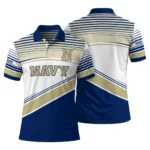 Navy Midshipmen Polo Shirt Customized Slanted Stripes Blue White Best Selling