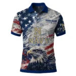 Navy Midshipmen Polo Shirt Customized Star Brushstrokes Blue Best Selling