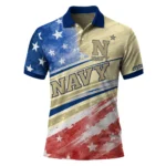 Navy Midshipmen Polo Shirt Customized Star Stripes Red Blue Best Selling