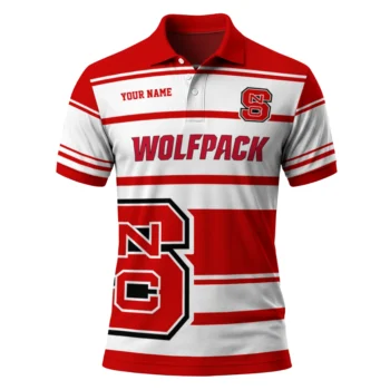 Nc State Wolfpack Polo Shirt Personalized Horizontal Blocks Red Best Selling