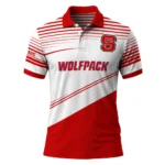 Nc State Wolfpack Polo Shirt Personalized Slanted Stripes Red White Best Selling