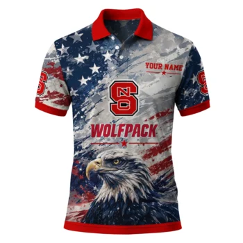 Nc State Wolfpack Polo Shirt Personalized Star Brushstrokes Red Blue Best Selling