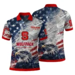 Nc State Wolfpack Polo Shirt Personalized Star Brushstrokes Red Blue Best Selling