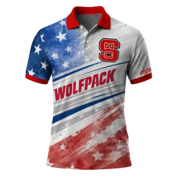Nc State Wolfpack Polo Shirt Personalized Star Stripes Red Blue Best Selling
