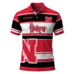 Nebraska Cornhuskers Polo Shirt Custom Horizontal Blocks Red Best Selling