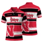 Nebraska Cornhuskers Polo Shirt Custom Horizontal Blocks Red Best Selling