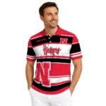 Nebraska Cornhuskers Polo Shirt Custom Horizontal Blocks Red Best Selling