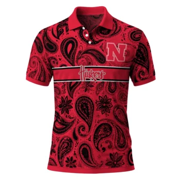 Nebraska Cornhuskers Polo Shirt Custom Paisley Band Red Best Selling