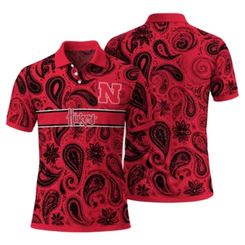 Nebraska Cornhuskers Polo Shirt Custom Paisley Band Red Fashion Forward