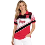 Nebraska Cornhuskers Polo Shirt Custom Slanted Stripes Red White Best Selling