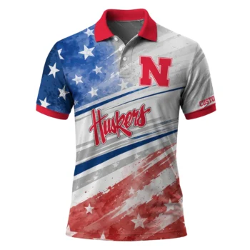 Nebraska Cornhuskers Polo Shirt Custom Star Stripes Red Blue Best Selling