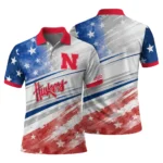 Nebraska Cornhuskers Polo Shirt Custom Star Stripes Red Blue Best Selling