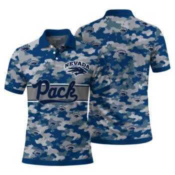 Nevada Wolf Pack Polo Shirt Custom Camo Band Blue Fashion Forward