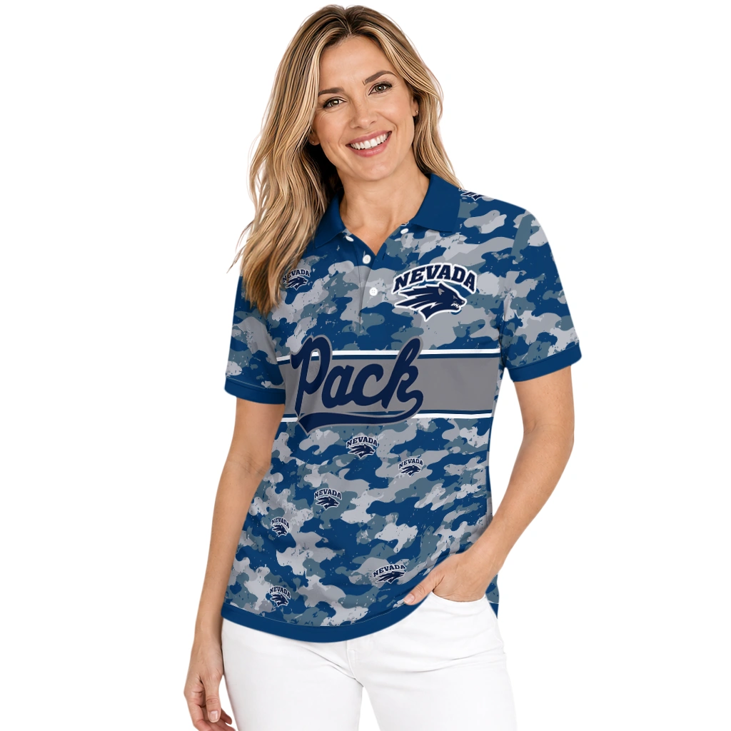 Nevada Wolf Pack Polo Shirt Custom Camo Band Blue Latest Model Nevada Wolf Pack Polo Shirt Custom Camo Band Blue Latest Model
