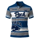 Nevada Wolf Pack Polo Shirt Custom Horizontal Blocks Blue Best Selling