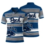 Nevada Wolf Pack Polo Shirt Custom Horizontal Blocks Blue Best Selling