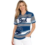 Nevada Wolf Pack Polo Shirt Custom Horizontal Blocks Blue Best Selling
