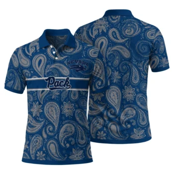 Nevada Wolf Pack Polo Shirt Custom Paisley Band Blue Fashion Forward