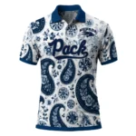 Nevada Wolf Pack Polo Shirt Custom Paisley Florals Blue White Best Selling