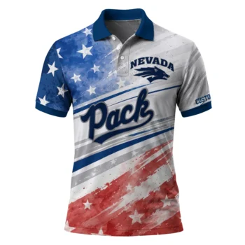 Nevada Wolf Pack Polo Shirt Custom Star Stripes Red Blue Best Selling