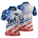 Nevada Wolf Pack Polo Shirt Custom Star Stripes Red Blue Best Selling