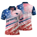 New England Patriots Polo Shirt Custom Star Stripes Red Blue Best Selling