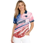 New England Patriots Polo Shirt Custom Star Stripes Red Blue Best Selling