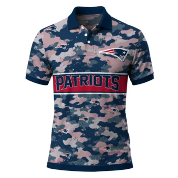 New England Patriots Polo Shirt Personalized Camo Band Blue Best Selling