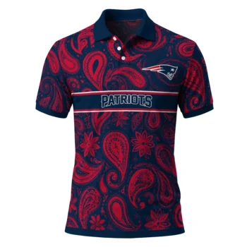 New England Patriots Polo Shirt Personalized Paisley Band Blue Best Selling