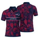 New England Patriots Polo Shirt Personalized Paisley Band Blue Best Selling