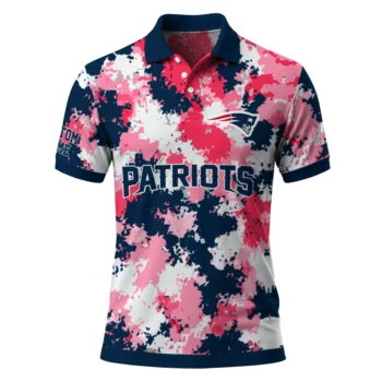 New England Patriots Polo Shirt Personalized Pixel Camo Blue Best Selling