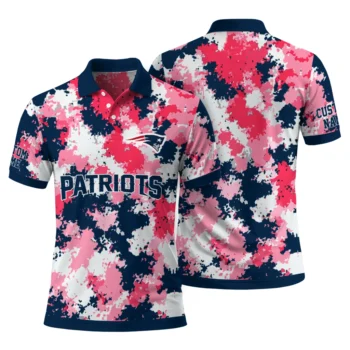 New England Patriots Polo Shirt Personalized Pixel Camo Blue Fashion Forward