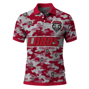 New Mexico Lobos Polo Shirt Personalized Camo Band Red Best Selling