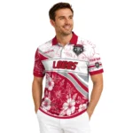 New Mexico Lobos Polo Shirt Personalized Floral Angles Red White Best Selling