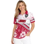 New Mexico Lobos Polo Shirt Personalized Floral Angles Red White Best Selling