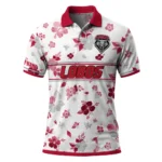 New Mexico Lobos Polo Shirt Personalized Floral Pinstripe Red White Best Selling