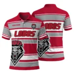New Mexico Lobos Polo Shirt Personalized Horizontal Blocks Red Best Selling