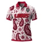 New Mexico Lobos Polo Shirt Personalized Paisley Florals Red White Best Selling