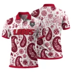 New Mexico Lobos Polo Shirt Personalized Paisley Florals Red White Best Selling