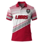 New Mexico Lobos Polo Shirt Personalized Slanted Stripes Red White Best Selling