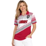 New Mexico Lobos Polo Shirt Personalized Slanted Stripes Red White Best Selling