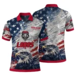 New Mexico Lobos Polo Shirt Personalized Star Brushstrokes Red Blue Best Selling