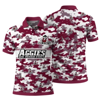 New Mexico State Aggies Polo Shirt Personalized Camo Band Crimson Fashion Forward